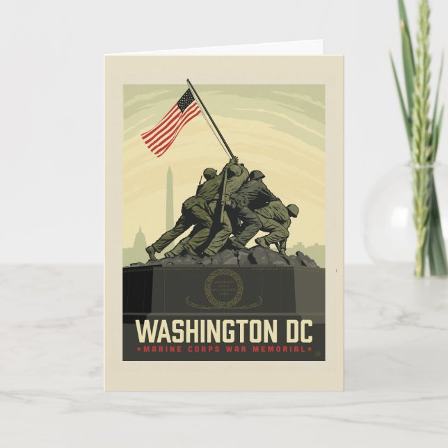 Washington, DC | Gedenkstätte des Marine Corps Karte (Vorderseite)