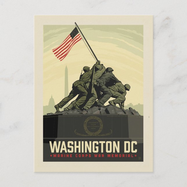 Washington, DC | Gedenkstätte des Marine Corps Postkarte (Vorderseite)