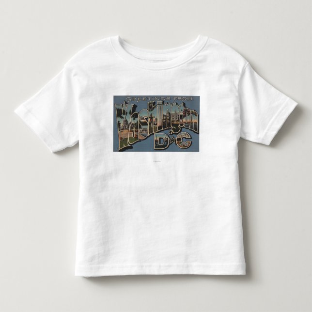 Washington DC - Große Buchstabe-Szenen Kleinkind T-shirt (Vorderseite)