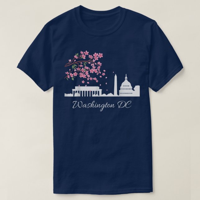 Washington DC Hauptstadt Gebäude Kirsche Blüten Me T-Shirt (Design vorne)