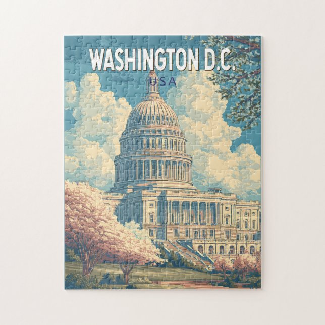 Washington DC Hauptstadt Travel Art Vintag (Vertikal)