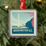 Washington DC | Hauptstadt unserer Nation Ornament Aus Metall<br><div class="desc">Anderson Design Group ist eine preisgekrönte Illustrations- und Designfirma in Nashville,  Tennessee. Der Gründer Joel Anderson leitet ein Team talentierter Künstler,  um originale Posterkunst zu kreieren,  die wie Vintage Werbedrucke von den 1920er bis 1960er Jahren aussieht.</div>