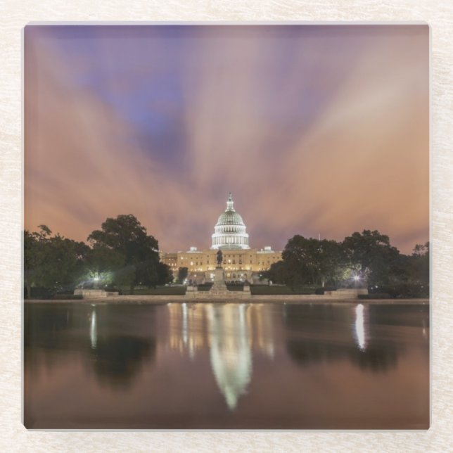 Washington DC, Hauptstadts-Gebäude Glasuntersetzer (Vorderseite)