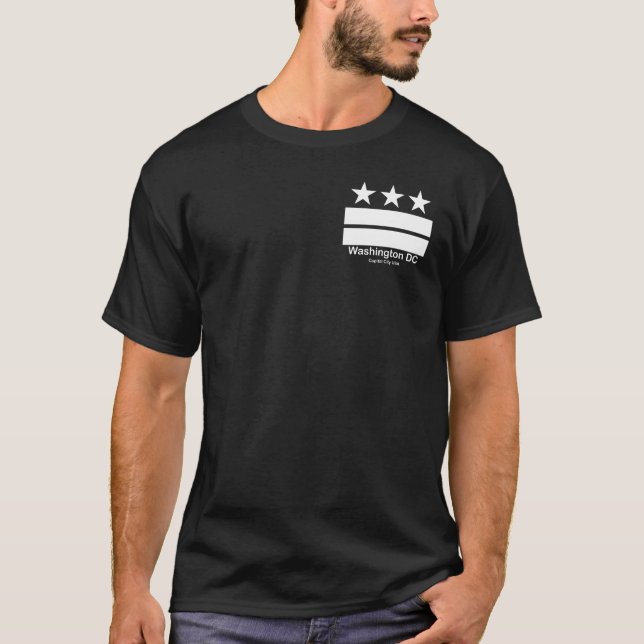 Washington DC-Hauptstadts-Stadt-Schwarz-T - Shirt (Vorderseite)