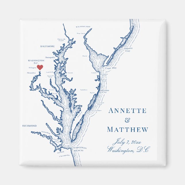 Washington DC Hochzeit in Urlaubsort Gefallen Magnet (Vorne)