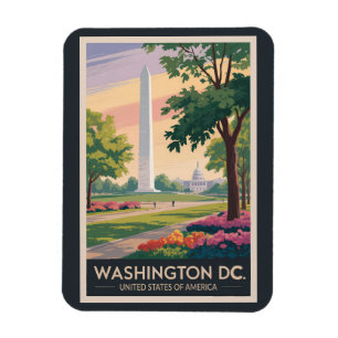Washington DC Illustration Reise Kunst Vintage Magnet