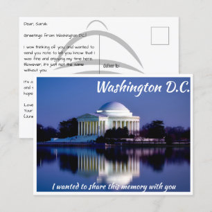 Washington DC Jefferson Memorial bei Dämmerung Pos Postkarte
