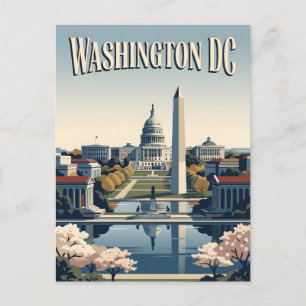 Washington DC Kapitol Monument Retro-Reiseposter Postkarte