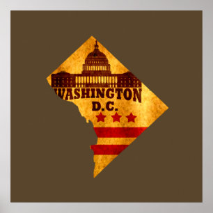 washington dc karte poster