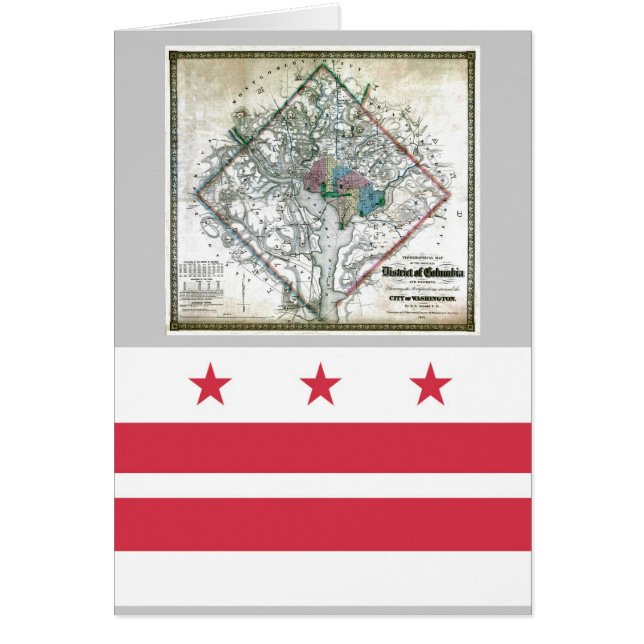 Washington DC-Karte und Flagge (Vorne)