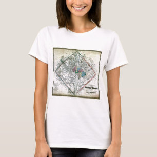 Washington DC-Karte und Flagge T-Shirt