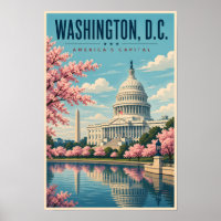 Washington DC Kirschblüten Illustration Reise
