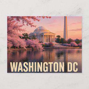 Washington DC Kirschblüten Monument Reise Geschenk Postkarte