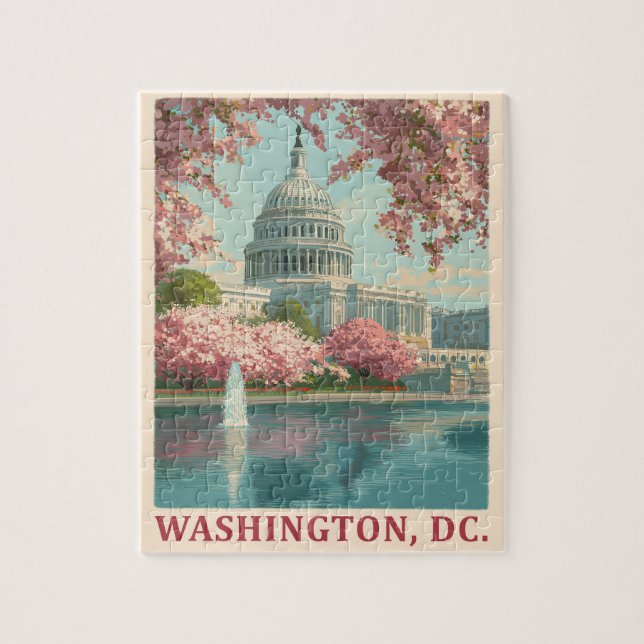 Washington DC - Kirschblüten und Hauptstadt Gebäud (Vertikal)