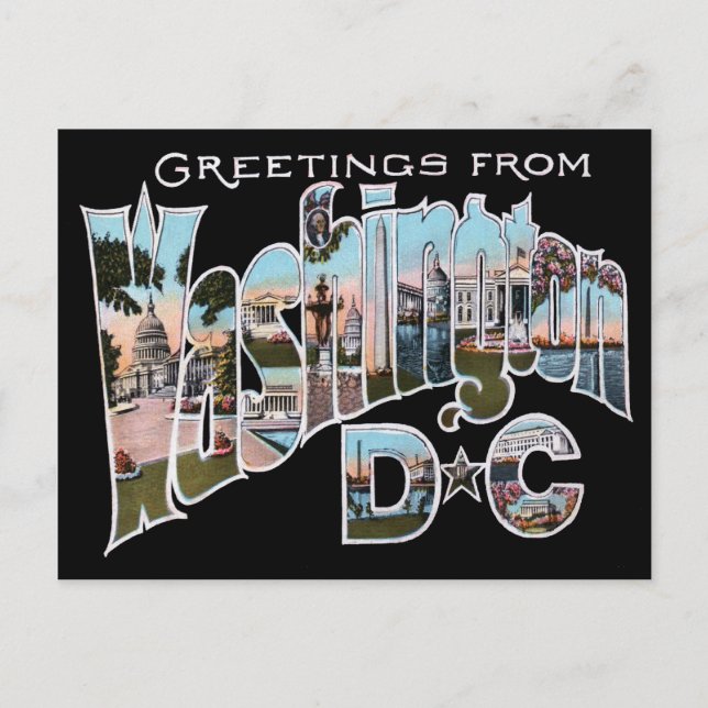 Washington DC LARGE LETTER Postkarte (Vorderseite)
