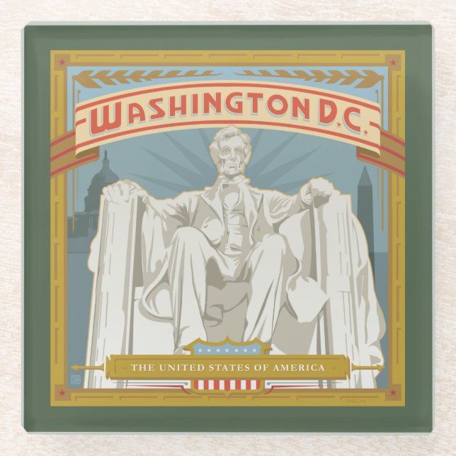 Washington DC | Lincoln Memorial Glasuntersetzer (Vorderseite)