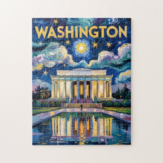 Washington DC Lincoln Memorial Lebendiges Van Gogh (Vertikal)