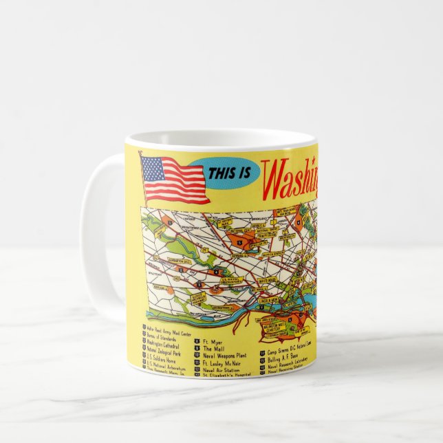 Washington DC Map Tasse (Vorderseite Links)