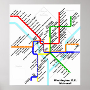 Washington-DC-Metro Druck Poster