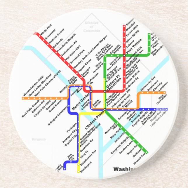 Washington-DC-Metro Untersetzer (Vorne)