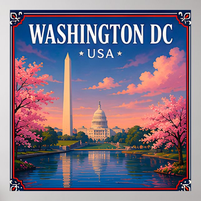 🏛️ Washington DC Monument Erinnerung aus der Haup Poster (Vorne)