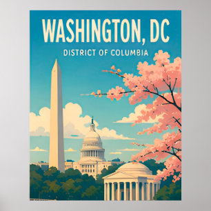 Washington DC Monumente Capitol Skyline Poster