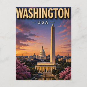 Washington DC Monumente Capitol Skyline Postkarte