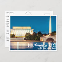 Washington DC Monumente mit Potomac Postcard