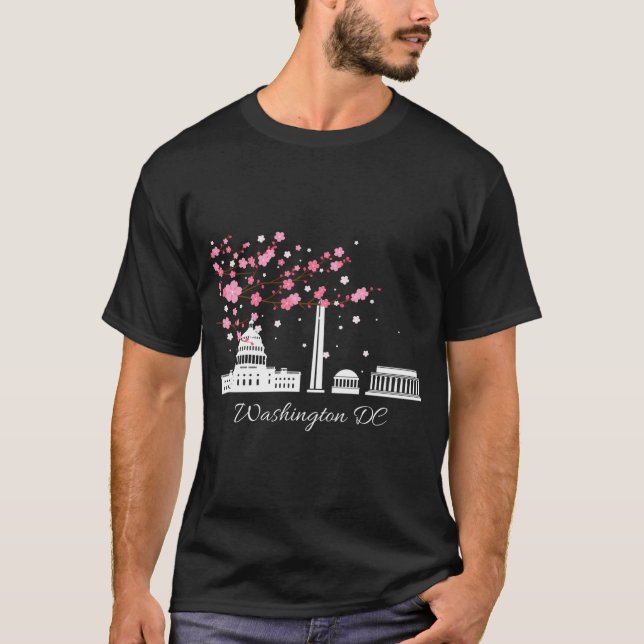 Washington DC Monuts Memorials Kirschblüten T-Shirt (Vorderseite)