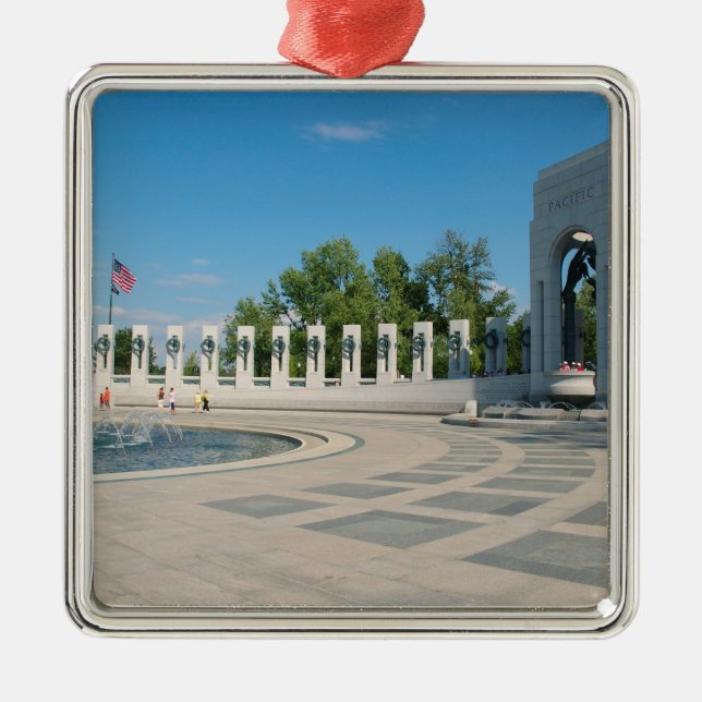 Washington, DC, nationales WWII Denkmal Silbernes Ornament (Vorne)