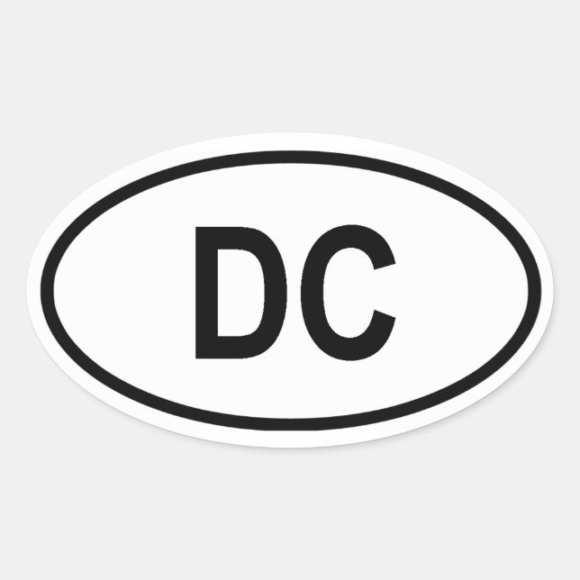 Washington "DC" Ovaler Aufkleber (Vorderseite)