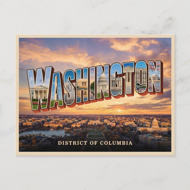 Washington Dc Reise Postkarte (Vorderseite)