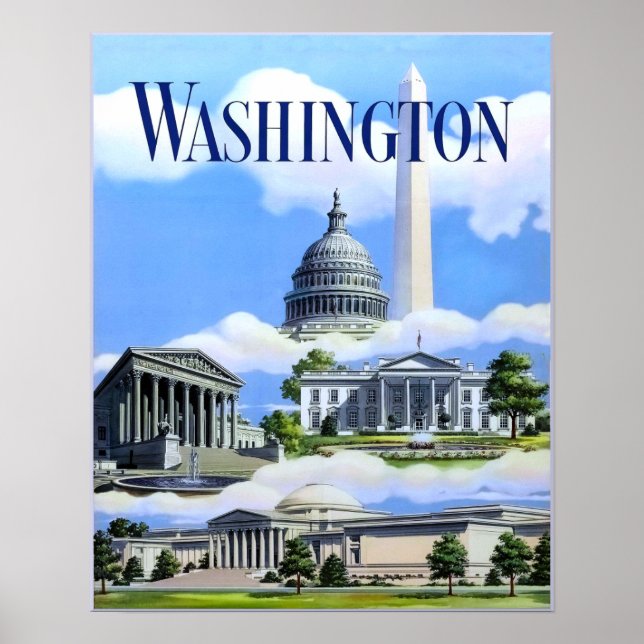 Washington, DC Reiseplakat Poster (Vorne)