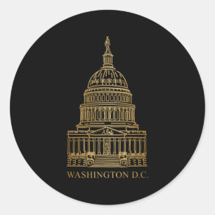 Washington Dc Sehenswürdigkeit Hauptstadt Hand Zei Runder Aufkleber