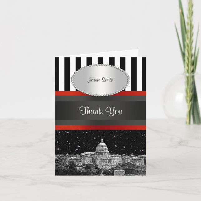 Washington DC Skyline Blk Wht Stripe P Merci (Devant)
