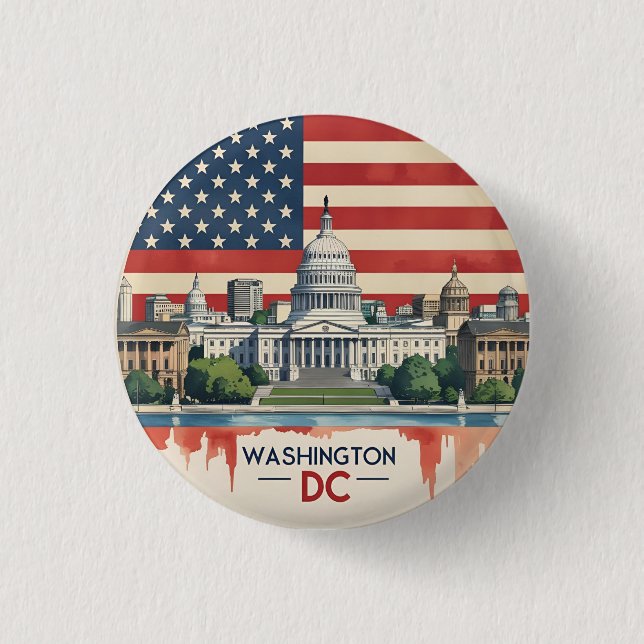 Washington DC Skyline Button (Vorderseite)