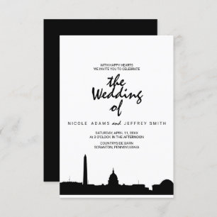 Washington DC Skyline Cityscape Hochzeit Einladung