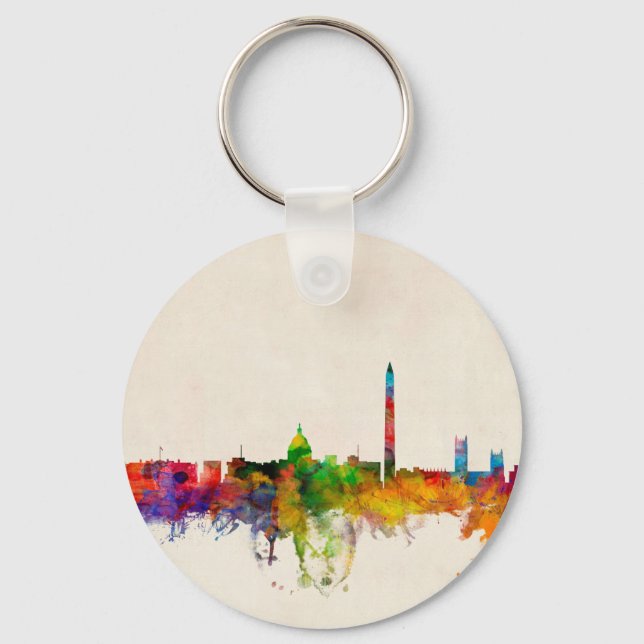 Washington DC Skyline Cityscape Schlüsselanhänger (Vorderseite)