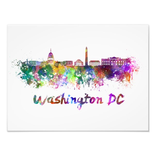 Washington DC skyline im Watercolor Fotodruck (Vorne)