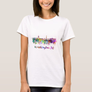 Washington DC skyline im Watercolor T-Shirt