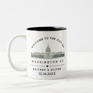 Washington DC Skyline – Individuelles Hochzeitsges Zweifarbige Tasse