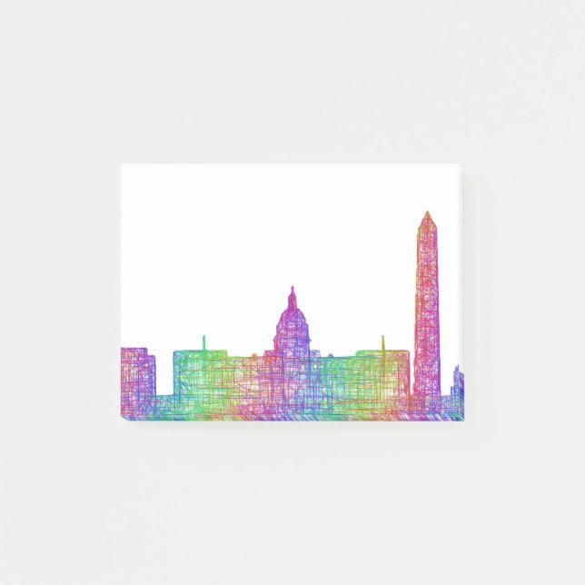 Washington DC-Skyline Post-it Klebezettel (Vorderseite)