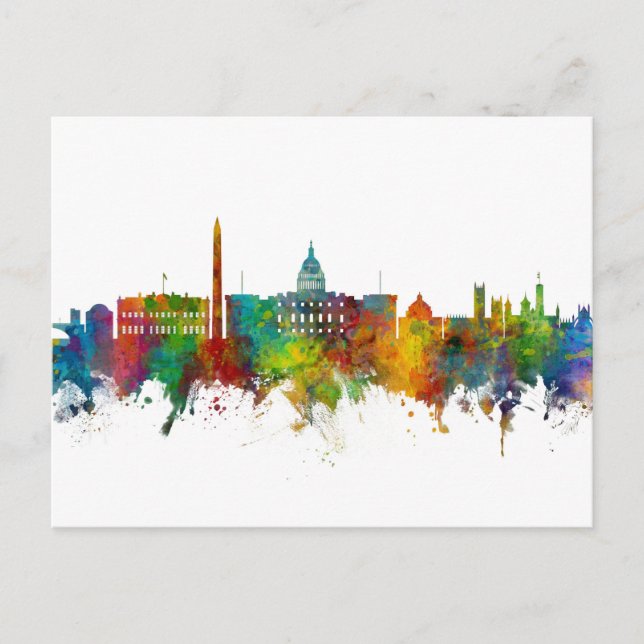 Washington DC Skyline Postkarte (Vorderseite)