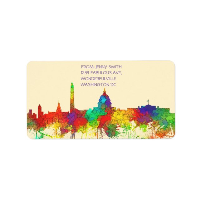 WASHINGTON DC SKYLINE - SG - Adressetiketten (Vorne)