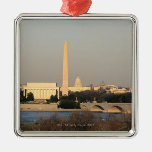 Washington DC-Skyline Silbernes Ornament