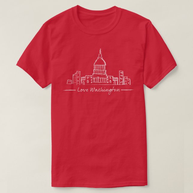 Washington DC Skyline Silhouette City Trip USA T-Shirt (Design vorne)