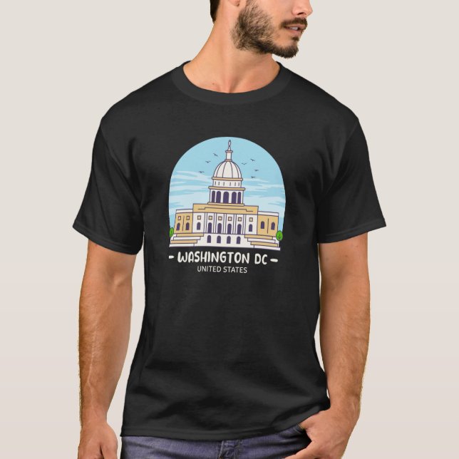 Washington DC Skyline USA City Sehenswürdigkeit US T-Shirt (Vorderseite)
