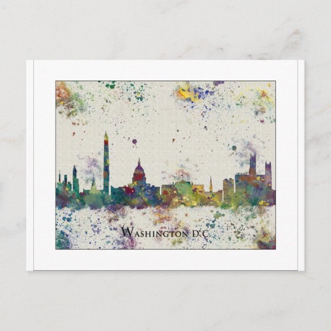 WASHINGTON DC Skyline, Washington DC Print Postkarte (Vorderseite)