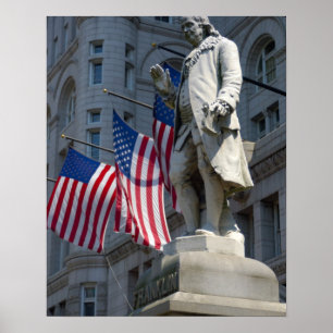 Washington, DC, Statue von Benjamin Franklin Poster