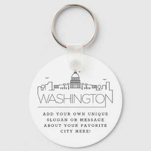 Washington DC Stylisierte Skyline  Benutzerdefinie Schlüsselanhänger